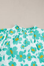 Load image into Gallery viewer, Printed Mock Neck Puff Sleeve Blouse
