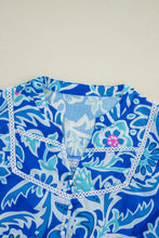 Load image into Gallery viewer, Printed Notched Three-Quarter Sleeve Blouse
