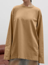 Load image into Gallery viewer, Round Neck Dropped Shoulder Long Sleeve T-Shirt
