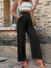 Load image into Gallery viewer, Tied High Waist Wide Leg Pants with Pockets
