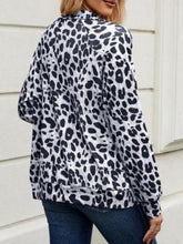 Load image into Gallery viewer, Full Size Leopard Collared Neck Zip Up Jacket
