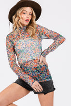 Load image into Gallery viewer, SAGE + FIG Floral Mesh Long Sleeve Top
