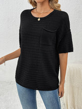 Load image into Gallery viewer, Round Neck Half Sleeve Knit Top

