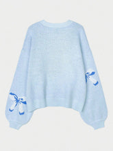 Load image into Gallery viewer, Bow Round Neck Long Sleeve Sweater
