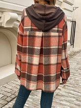 Load image into Gallery viewer, Devine Drawstring Plaid Long Sleeve Hoodie
