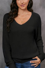 Load image into Gallery viewer, V-Neck Drop Shoulder Sweater
