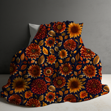 Load image into Gallery viewer, Blanket - Halloween - Moody Crimson Floral - PREORDER 7/29-8/1
