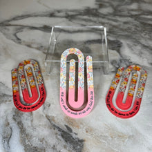 Load image into Gallery viewer, Jumbo Paperclip - Light Pink Religious Floral
