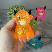 Load image into Gallery viewer, Squishy Toy - Glitter Highland Cow - PREORDER
