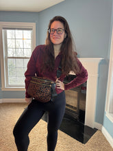 Load image into Gallery viewer, The Roni Nylon Crossbody - Animal Print Black &amp; Caramel
