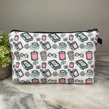 Load image into Gallery viewer, Pouch - Books Coffee Tea Daisy
