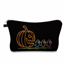 Load image into Gallery viewer, Pouch - Halloween Fall - Pumpkin Chasing Ghost Outline
