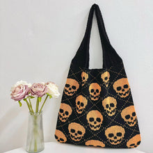 Load image into Gallery viewer, Tote Bag - Knit Sweater - Halloween Skull - PREORDER 8/18-8/21
