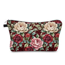 Load image into Gallery viewer, Pouch - Christmas Holiday Maroon Floral Roses
