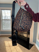 Load image into Gallery viewer, The Roni Nylon Crossbody - Animal Print Black &amp; Caramel

