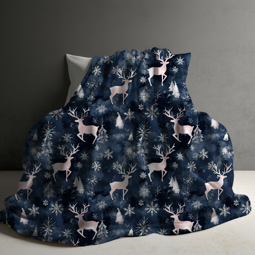 Blanket - Christmas - Navy Deer - PREORDER ENDS 10/10