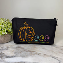 Load image into Gallery viewer, Pouch - Halloween Fall - Pumpkin Chasing Ghost Outline
