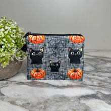 Load image into Gallery viewer, Mini Pouch - Halloween - Black Cat Daisy Pumpkin
