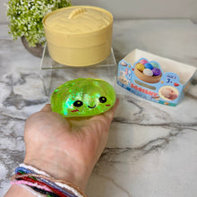 Load image into Gallery viewer, Squishy Toy - Viral Dumpling, Slow Rise Glitter - Green
