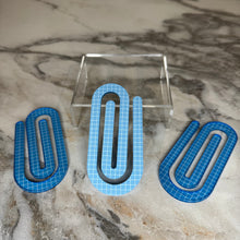 Load image into Gallery viewer, Jumbo Paperclip - Blue Checker

