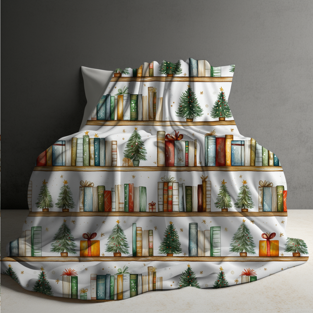 Blanket - Christmas - White Tree Book Shelf - PREORDER ENDS 10/10