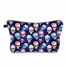 Load image into Gallery viewer, Pouch - Halloween Fall - Purple Blue Skull
