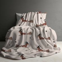 Load image into Gallery viewer, Blanket - Halloween - Dog Dachshund Witch Broom - PREORDER 7/29-8/1
