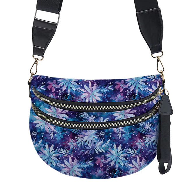 Roni - Nylon Crossbody - Blue Purple Snowflake - PREORDER