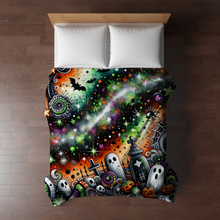 Load image into Gallery viewer, Blanket - Halloween - Green Orange Swirl - PREORDER 7/29-8/1
