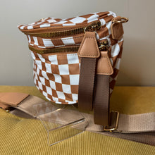 Load image into Gallery viewer, The Roni Nylon Crossbody - Checkered Camel -
