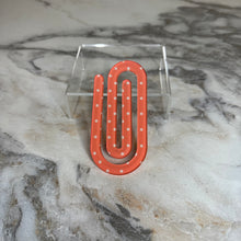 Load image into Gallery viewer, Jumbo Paperclip - Coral Polka Dot
