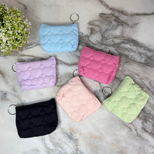 Load image into Gallery viewer, Mini Pouch - Stitched Hearts, Purple
