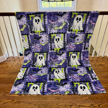 Load image into Gallery viewer, Blanket Halloween #22 - Purple Frame Ghosts - PREORDER ends 7/25
