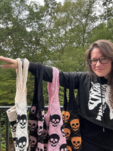 Load image into Gallery viewer, Tote Bag - Knit Sweater - Halloween Skull - PREORDER 8/18-8/21
