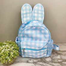 Load image into Gallery viewer, Mini Backpack - Easter - Gingham Bunny Ears - Blue
