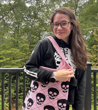 Load image into Gallery viewer, Tote Bag - Knit Sweater - Halloween Skull - PREORDER 8/18-8/21
