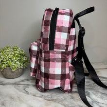 Load image into Gallery viewer, Mini Backpack - Valentine’s Day Pink Plaid
