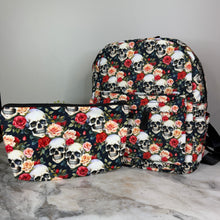 Load image into Gallery viewer, Mini Backpack - Halloween - Skull Roses - PREORDER
