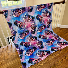 Load image into Gallery viewer, Blanket Halloween #19 - Skull Purple Blue Purple - PREORDER ends 7/25
