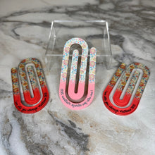 Load image into Gallery viewer, Jumbo Paperclip - Coral Religious Floral
