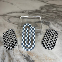 Load image into Gallery viewer, Jumbo Paperclip - Black White Checker
