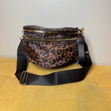 Load image into Gallery viewer, The Roni Nylon Crossbody - Animal Print Black &amp; Caramel

