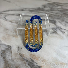Load image into Gallery viewer, Jumbo Paperclip - Blue Gold Glitter
