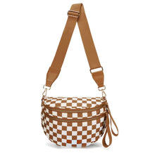 Load image into Gallery viewer, The Roni Nylon Crossbody - Checkered Camel -
