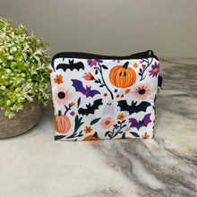 Load image into Gallery viewer, Mini Pouch - Halloween - White Pumpkin Bat
