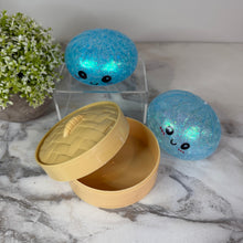 Load image into Gallery viewer, Squishy Toy - Viral Dumpling, Blue Glitter + Water Beads
