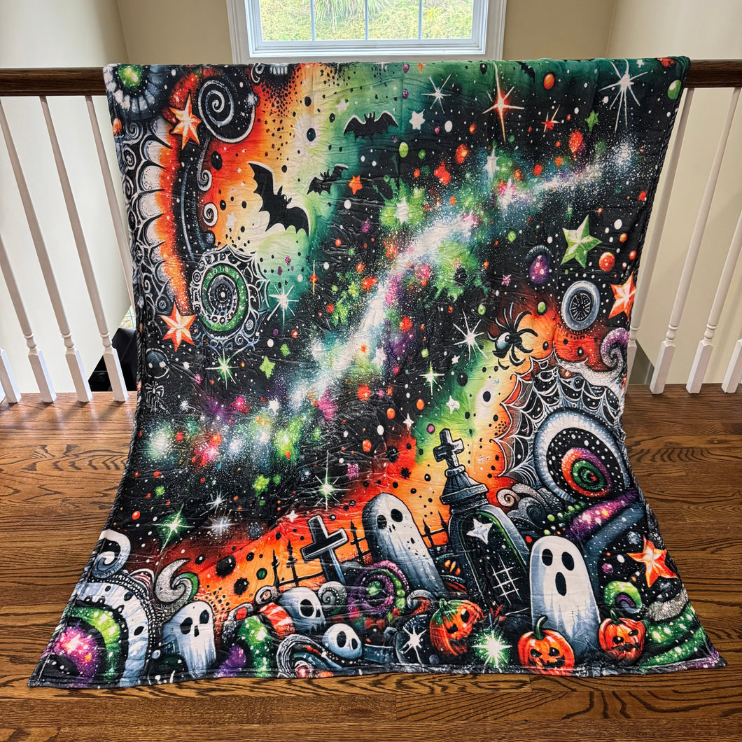 Blanket - Halloween - Green Orange Swirl - PREORDER 7/29-8/1