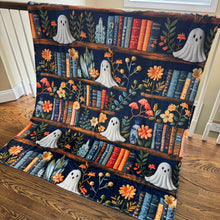 Load image into Gallery viewer, Blanket - Halloween - Ghost Bookshelf - PREORDER 8/2-8/5
