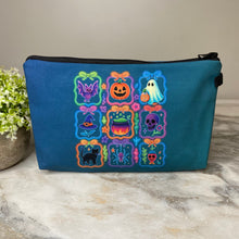 Load image into Gallery viewer, Pouch - Halloween Neon Things on Teal

