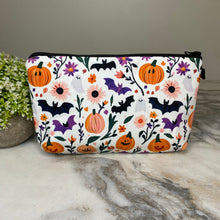 Load image into Gallery viewer, Pouch - Halloween - Bat Pumpkin Floral
